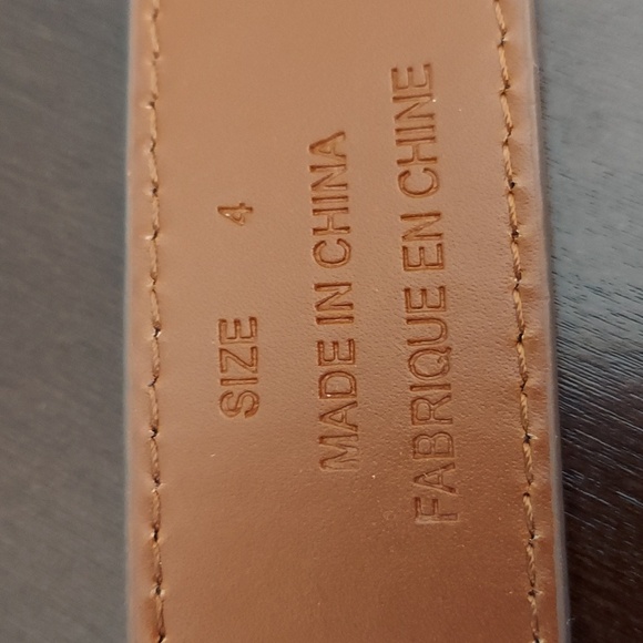 LAUREN Ralph Lauren Brown Faux Leather Belt with Goldtone Ring Detail Size 4 - Picture 13 of 15